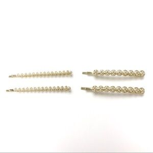 NEW - 4 Detailed Bobby Pins Gold and Pearl